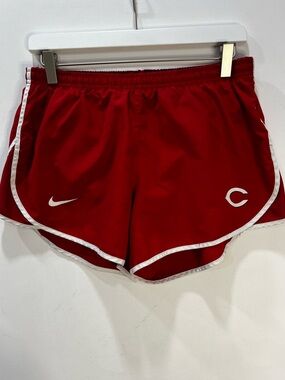 Nike Women’s Red Athletic Shorts with White Trim Cincinnati Reds Logo